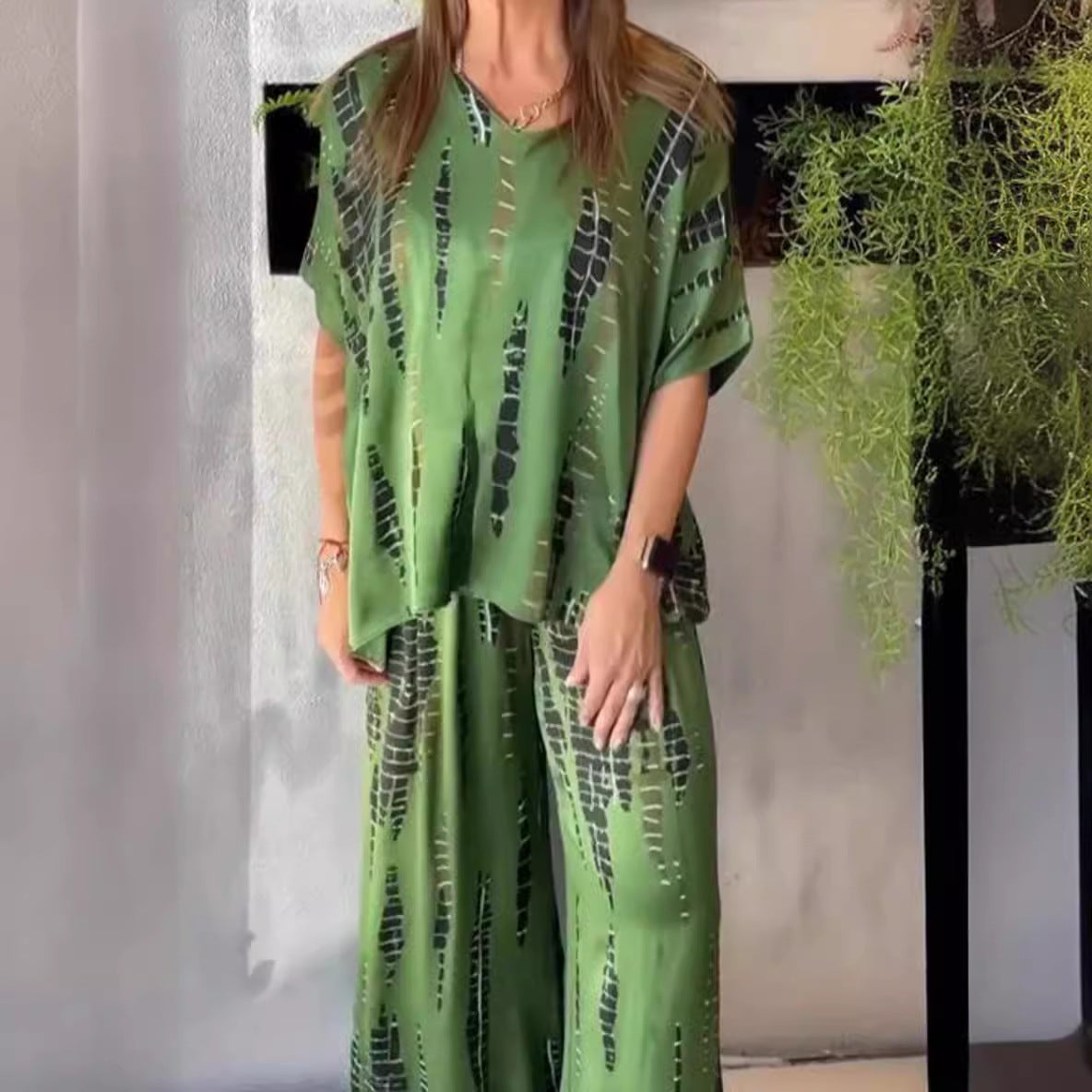 Ensemble Confort Imprimé à Col Rond