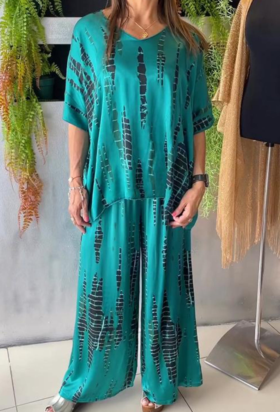 Ensemble Confort Imprimé à Col Rond